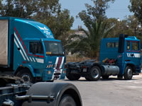 Trucks in the yard